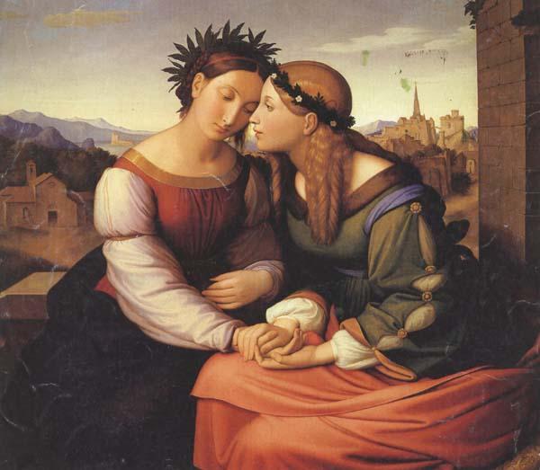Friedrich overbeck Italia and Germania (mk45) oil painting picture